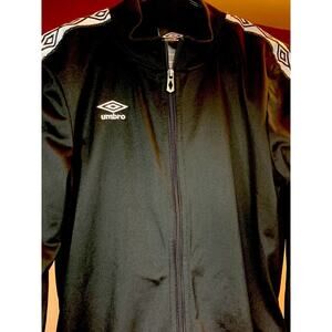 Umbro Zip Up Track Athletic Soccer Jacket Black/White Youth Boy's XLarge 16-18